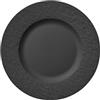 Villeroy & Boch - Manufacture Piatto Piano Nero, Lavabile in Lavastoviglie, Adatto per Microonde, Stoviglie, Piatto Ceramica, Porcellana Premium