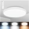 B.K.Licht 12W Plafonera LED per bagno dimmerabile, luce da calda a fredda CCT, IP44 resistente agli schizzi d'acqua, 1200lm, telecomando, lampada da soffitto con diametro 288mm