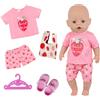 Xerteam Vestiti per bambole, set di vestiti per bambole da 30-45 cm, abiti dolci, pigiama, grucce, borsa fragola per bambini, scarpe con piccoli fori, vestiti per bambole in stile dolce fragola