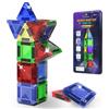 Desire Deluxe Micro Blocchi Magnetici - Gioco Educativo STEM da Viaggio per Bambini, Giocattolo Sensoriale Montessori Magnetico per Bambini e Bambine 3+ Anni (18 pezzi - Glitter)
