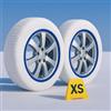 CARALL Calze da Neve Omologate Italia, Colore Bianco, Misura XS, Catene Da Neve Tessili (Bianco,XS)