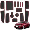 BSTW per 2021-2025 Dacia Sandero III & Dacia Sandero Stepway III Tappetini Antiscivolo per Dacia Sandero Stepway Tappetini in Gomma per Console Centrale, Porta Bicchieri, Scanalatura Porta (Rosso)