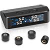 Avutrel TPMS Sistema di Monitoraggio,della Pressione degli Pneumatici con Ricarica Solar/USB,per Camper, SUV, Monovolume, Rimorchio,4 Sensori Esterni (72psi/5bar)