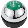 TUCKBOLD Pomello del cambio manuale a 5 velocità per Fiat 500 Durevole | Leva del cambio anteriore per auto Cromata Argento Verde in Plastica Finta Pelle 1 pz