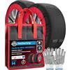 Eurocali Calze da Neve per Auto Omologate Italia EN 16662-1 Taglia M - DriveonSnow AnchorGrip con Tasselli per Trazione Stabilità e Antislittamento Superiori Montaggio Rapido - Neve e Ghiaccio fino 40km/h