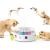 Potaroma Giocattoli per gatti 3 in 1, giocattolo interattivo automatico per gattini, farfalla svolazzante, piuma d'agguato mobile, palline di pista, doppia alimentazione, alimentazione USB, kicker per