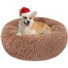 Nepfaivy Cuccia per Gatti e Cani da Interno, Cuccetta per Gatti e Cani | Letto Morbido in Peluche per Gatti, Cuscino Ciambella Calda e Antistress per l'Inverno, XL-70cm/27.6in, Caffè