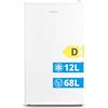 COMFEE' RCD80WH3(E) Frigorifero con Congelatore 80 Liter, Frigo Monoporta, Bassa Rumorosità 39db, Porta Reversibile, Compressore Inverter, Luce LED, Adatto per Casa, Ufficio, Camera, Bianco