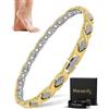 MagnetRX® Cavigliera Magnetica Terapeutica ad Alta Potenza da Donna - Bracciale da Caviglia da Donna in Titanio - Cavigliera da Uomo con 34 Magneti Terapeutici (Argento/Oro)