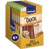 Vitakraft Pure Duck Filet, snack cane, strisce di petto d'anatra, snack per l'addestramento del cane, senza zuccheri aggiunti (8x 80g)