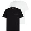 Karl Lagerfeld Uomo Elongated Logo Short Sleeve T-Shirt (2 Pack) Black/White XL