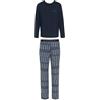 Emporio Armani Pigiama Lungo Uomo Fantasia Classico Mix Blu XXL, Blu, XXL