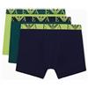 Emporio Armani Boxer da Uomo con monogramma audace, Confezione da 3, Blu, XXL, Blu, XXL