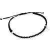 Tous - Bracciale in argento sterling con spinello e cordoncino nero