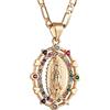HZMAN - Collana di preghiera con Maria Vergine placcata in oro 14 carati, ciondolo amuleto della Nostra Signora di Guadalupe per donne e ragazze, gioielli da regalo, Ottone, Zirconia cubica