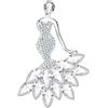KristLand Spilla Sirena Stile retrò con Finitura Metallo Lucido e Cristalli Austriaci Totalmente Rivestita Gioiello di Lusso con Varie tonalità Regalo Nuziale ed Elegante