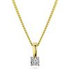 MIORE - Collana Donna Oro Giallo Vero 9KT 375 - Diamante Naturale, Punto Luce Pendente con Catena, Collana anallergica Catenina lunga Cm. 45