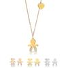 inSCINTILLE Collana Donna in Acciaio Inossidabile con Ciondolo Bebè e Cristalli Strass (Bimbo Oro Giallo)