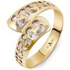 Amberta Anello Serpente in Oro Italiano 9 o 14 Carati per Donna | Anello Oro Donna Giallo e Bianco Massiccio Fatto a Mano | Gioiello Regalo Elegante Made in Italy: Taglia 18