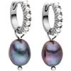 Purelei® - Orecchini a cerchio da donna Pearly - Acciaio inossidabile placcato oro 18 carati / rosa/argento - Con scintillanti perle Keshi e perle di vetro - Orecchini Ø 15 mm - Gioielli unici, Normal