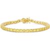 FANCIME Bracciale Tennis Donna Oro, con Pietra Citrina Sintetica, Regalo per Donne, Lunghezza 18 cm