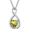 Suplight Collana argento 925 donna con ciondolo infinito e pietra di peridoto collana donna con pietra mese agosto collana argento donna collana con pietra peridoto collana infinito