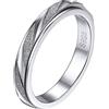 Silvora Fede Nuziale Uomo Argento, Spinner Plain Silver Anello Donna Sposa, Misura 25 (64.6mm)