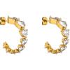 Purelei Evermore Orecchini a cerchio - Eleganti orecchini con zirconi cubici a forma di cuore | Acciaio inossidabile placcato oro 18 carati, argento, oro rosa, Normal, Acciaio inossidabile, Abalone