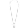 Breil, Collezione Moonlight, Collana Donna a Doppio Filo in Acciaio Lucido, Catena con Anelli Rettangolari e Sfere Effetto Specchio, Pendente Sferico, Chiusura a Gancio, Lunghezza Regolabile 39-45 cm