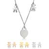 inSCINTILLE Collana Donna in Acciaio Inossidabile con Ciondolo Bebè e Cristalli Strass (Cuore Argento)