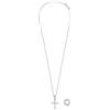 Breil, Collezione Charlotte, Collana Donna in Acciaio Lucido, con Due Pendenti Intercambiabili, Croce con Cristalli Bianchi e Anello Pavé, Chiusura a Gancio, Lunghezza Regolabile fino a 42 cm