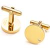 inSCINTILLE Gemelli Camicia Uomo in Acciaio Inossidabile, Confezione Regalo Inclusa, Gemelli Uomo per Cerimonie (Oro Tondo Zircone)