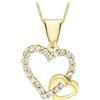 CARISSIMA Set orecchini ovali e pendente con zirconi blu e bianchi da donna in oro giallo 9 ct su collana, 46 cm