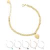 inSCINTILLE Cuore Rock Bracciale Donna a Palline in Acciaio color Argento o Oro, Idea Regalo San Valentino per lei, Bracciale Perline con Cuore Colorato (Oro, Acciaio dorato)
