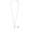 Breil, Collezione Charlotte, Collana Donna in Acciaio IP Gold, con Due Pendenti Intercambiabili, Croce con Cristalli Bianchi e Anello Pavé, Chiusura a Gancio, Lunghezza Regolabile fino a 42 cm