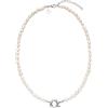 Purelei® Collana Pearl Charm - Elegante collana con perle d'acqua dolce e occhiello per charm | Acciaio inossidabile placcato oro 18K, argento, oro rosa, Länge: 40-45 cm, Acciaio inossidabile, Abalone