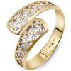 Amberta Anello Serpente in Oro Italiano 9 o 14 Carati per Donna | Anello Oro Donna Giallo e Bianco Massiccio Fatto a Mano | Gioiello Regalo Elegante Made in Italy: Taglia 19