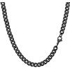 PROSTEEL Collana Uomo a Catena Barbazzale Cubana Grande Robusta, Larghezza 6 mm, Lunghezza 70 cm, Acciaio Inossidabile, Cool Swag, Collana Nera Nero, Regalo Ideale (con Confezione)