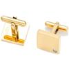 inSCINTILLE Gemelli Uomo Camicia in Acciaio Inossidabile - Eleganti per Matrimonio, Cerimonie e Ufficio - Confezione Regalo (Oro Quadrato Zircone)