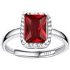 Bestyle Anello Donna Argento 925 Regolabile con Pietra Gennaio Granato, Anello Regolabile con Pietra Portafortuna Forma Cuore Anello Argento 925 Donna, Confezione Regalo