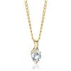 Miore Collana Donna con Catena, Aquamarina Oro Giallo 9 Kt / 375 Catenina Cm 45