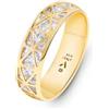 Amberta Anello Donna in Oro Giallo 14 Carati 585 - Fede Nuziale a Fascia