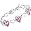 Leafael Festa della Mamma Bracciale Donna Cuore Infinity Love con Pietra dei Desideri e Cristalli Portafortuna Gioiello Anallergico Argento o Oro Rosa con Scatola Regalo Estensore Catena 7+2 Pollici
