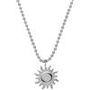 Purelei® Collana da donna con ciondolo a forma di sole - Delicata catena a sfere con ciondolo a forma di sole in acciaio inossidabile (18K placcato oro, argento, oro rosa) | Lunghezza regolabile 50/55