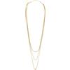 Breil, Collezione Moonlight, Collana Donna, Collana Multifilo in Acciaio Lucido, con Tre Catene di Lunghezze Diverse, Elemento Centrale Cubic Zirconia, Chiusura a Gancio, Lunghezza Regolabile 39-45 cm