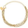 Breil, Collezione Margot, Bracciale Donna Multifilo in Acciaio Lucido IP Gold, Impreziosito da Perle Bianche, Chiusura Regolabile, Lunghezza fino a 21 cm, Idea Regalo Donna
