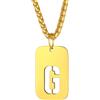Richsteel Collana con Ciondolo a Forma di Lettera A-Z 26 Personalizzabile con Lettera dell'Alfabeto con Catena di Grano Resziabile Placcato Oro/Nero e Acciaio Inossidabile Gioielli Unisex