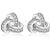 Tuscany Silver Orecchini a nodo da 10 mm con zirconi placcati rodio in argento sterling per donna