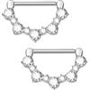 OUFER Body Piercing 2PCS 14G Nipple Piercing Jewellery Bars Titanium Clicker Nipple Barbells Rings Jewelry Clear CZ 14MM Body Piercing Jewellery Women Men