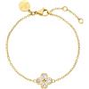 Purelei® Cuore Braccialetto - Elegante braccialetto a catena ad ancora con ciondolo a quadrifoglio di cuori in zirconia, Eine Grösse, Acciaio inossidabile, Agata
